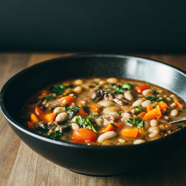 White Bean Tomato Mushroom Soup