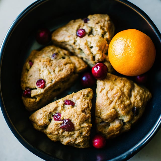 1-Bowl Cranberry Orange Scones (Vegan + GF)