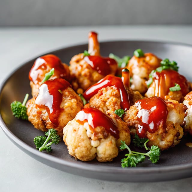 Baked Cauliflower Wings with Sticky Habanero Honey Sauce
