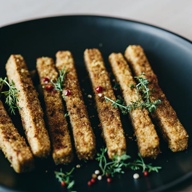 Baked Garlic Pepper Polenta Fries (Gluten-Free, Vegan)
