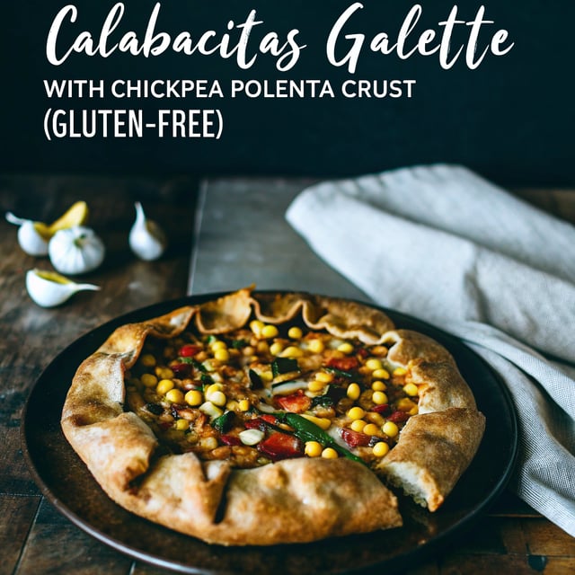 Calabacitas Galette with Chickpea Polenta Crust (Gluten-Free)