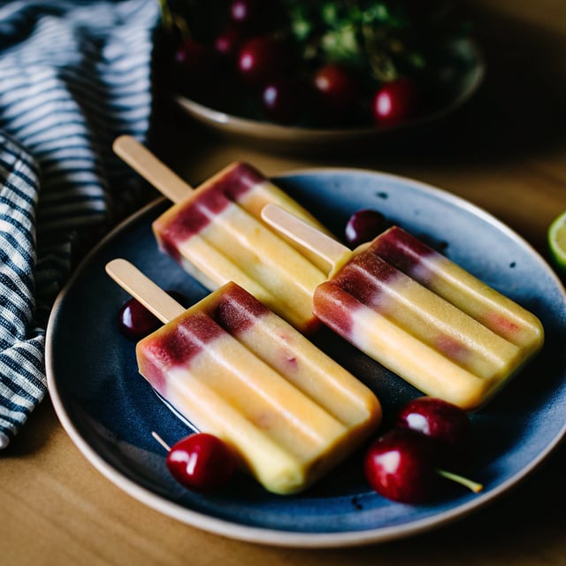 Cherry Mango Popsicles