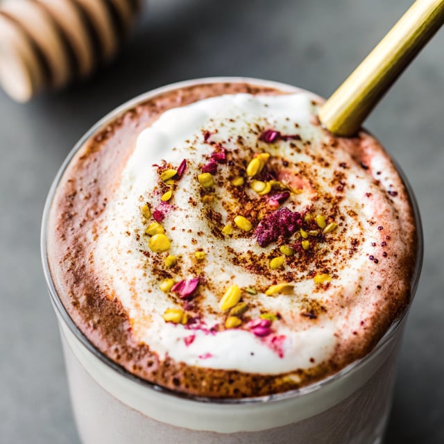 Chocolate Moon Milk with Rose Cardamom Honey