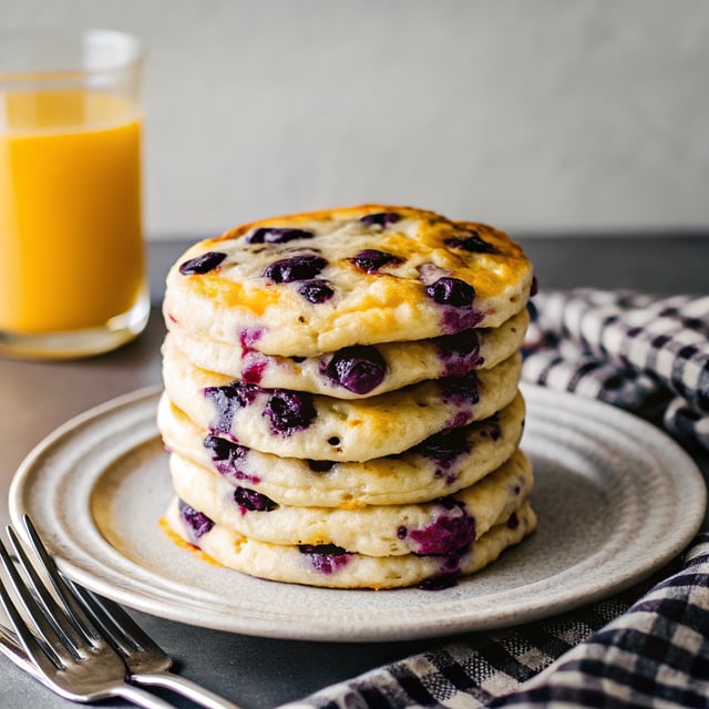 Gluten Free Blueberry Smoothie Pancakes