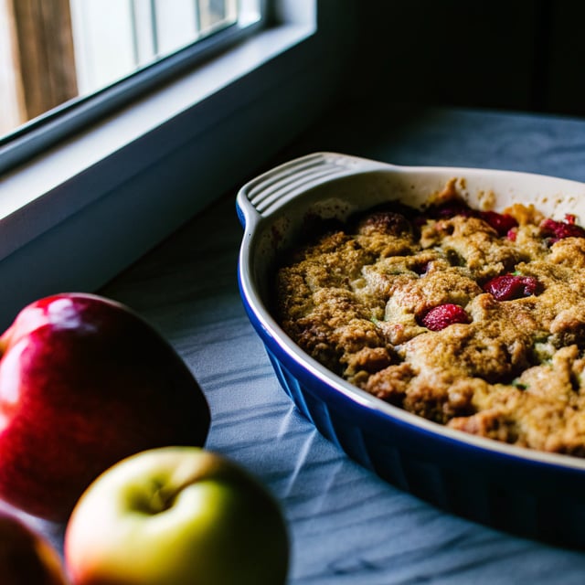 Gluten-Free Coconut Raspberry Apple Cobbler (Vegan)