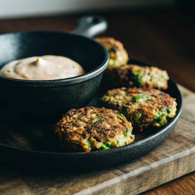 Gluten-Free Spring Pea Fritters with Lemon Tahini Sauce
