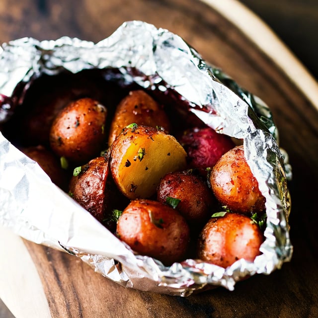 Grilled Foil Packet Adobo Potatoes