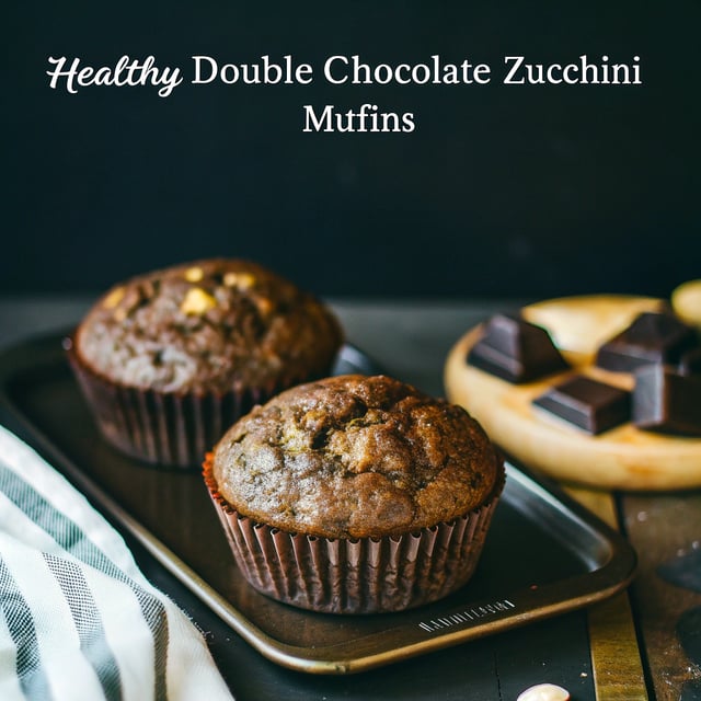 Healthy Double Chocolate Zucchini Muffins
