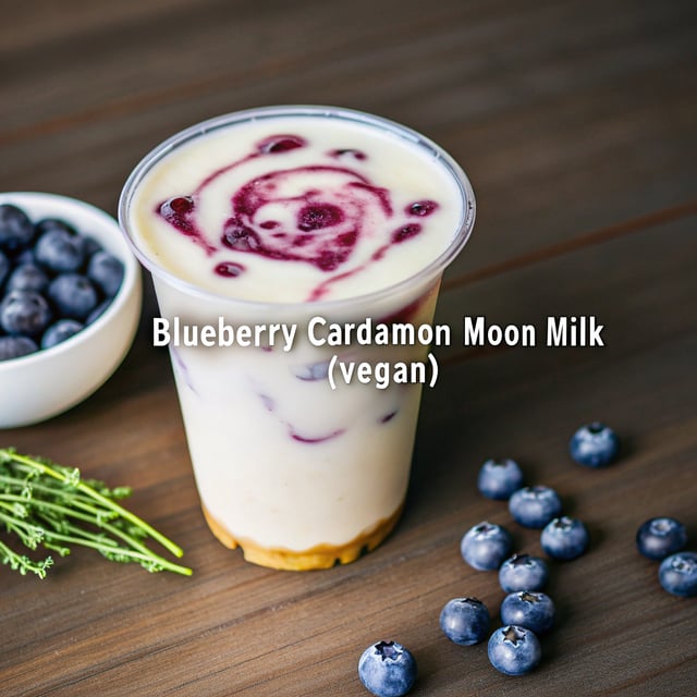 Iced Blueberry Cardamom Moon Milk (Vegan)