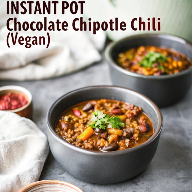Instant Pot Chocolate Chipotle Chili (Vegan)
