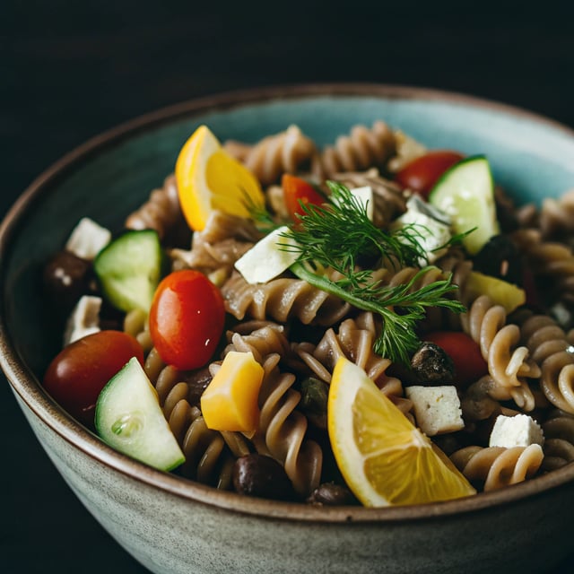 Lemony Greek Pasta Salad