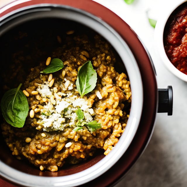 Pesto Risotto (Instant Pot + Stovetop)