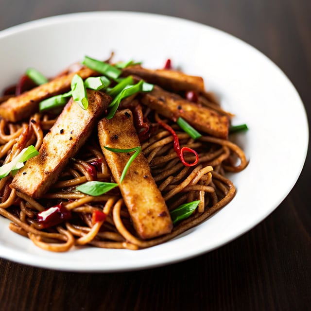 Spicy Baked Tofu Noodles