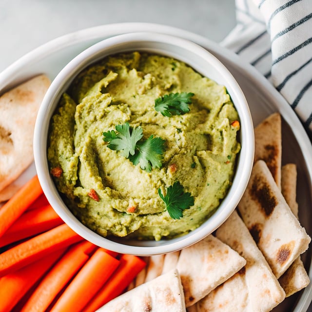 Spicy Cilantro Avocado Hummus