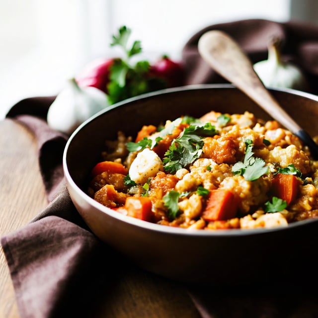 Sweet Potato and Cauliflower Rice Coconut Curry