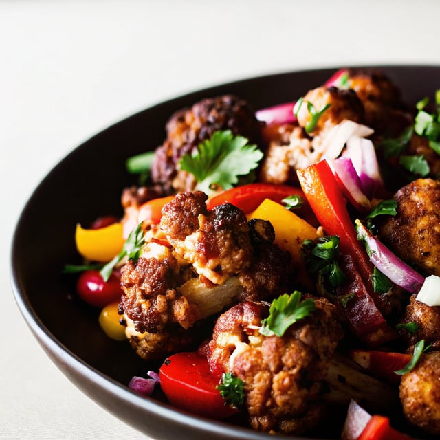 Sweet & Spicy BBQ Roasted Cauliflower Salad