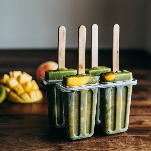 Tropical Green Smoothie Popsicles