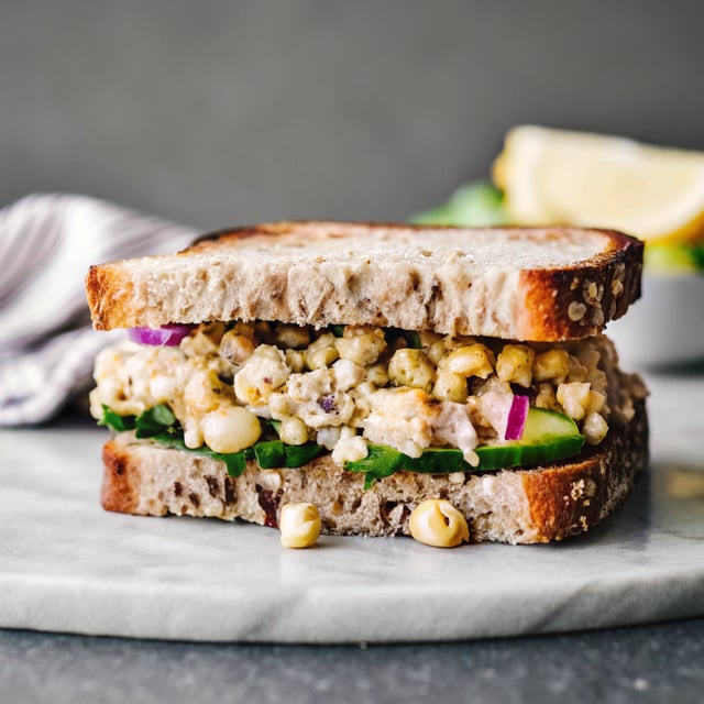 Zesty Smashed Chickpea Salad Sandwich (Gluten-Free, Vegan)