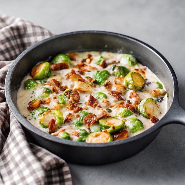 Brussels Sprouts in Alfredo Sauce