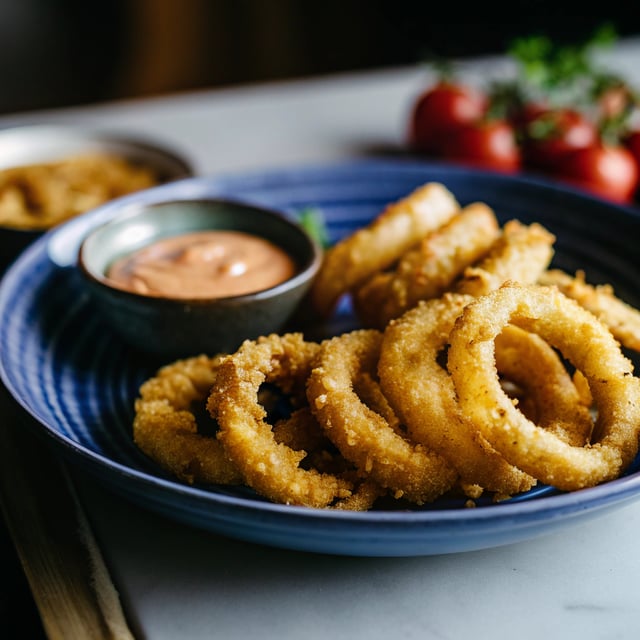 Crispy Onion Rings with Dipping Sauce