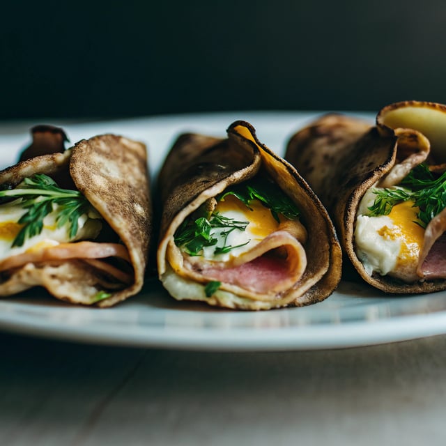 Egg, Ham and Cheese Crepes Recipe