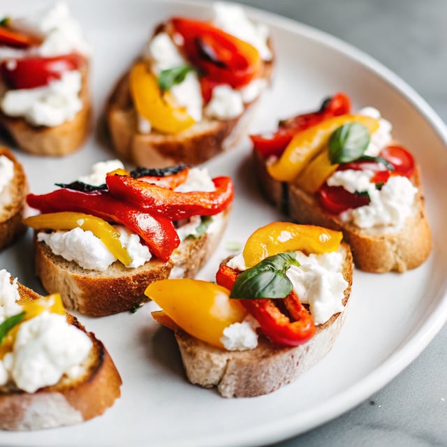 Roasted Pepper Bruschetta