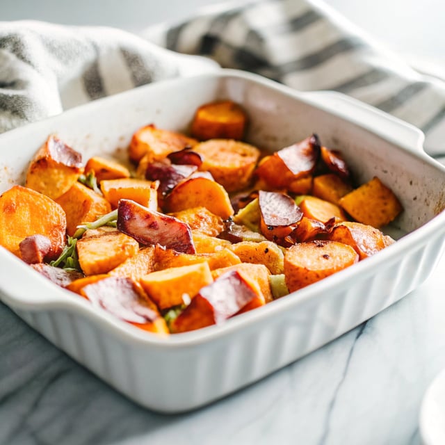 Roasted Sweet Potatoes and Bacon