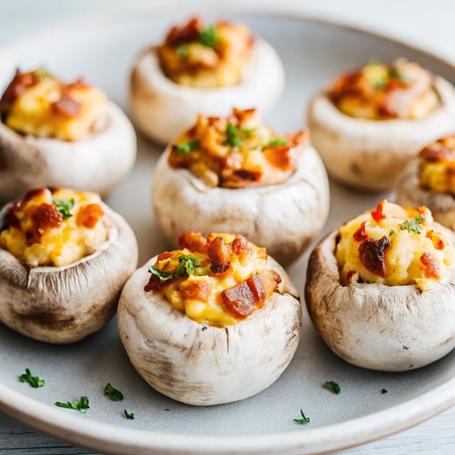 Smoked Gouda and Bacon Stuffed Mushrooms