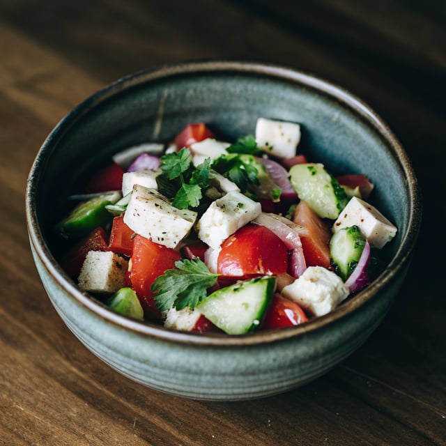 Tomato Cucumber Feta Salad Recipe