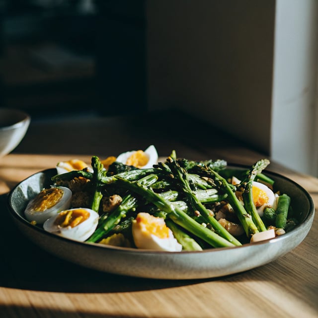 Asparagus Salad with Hard-Boiled Eggs & Creamy Dijon Dressing