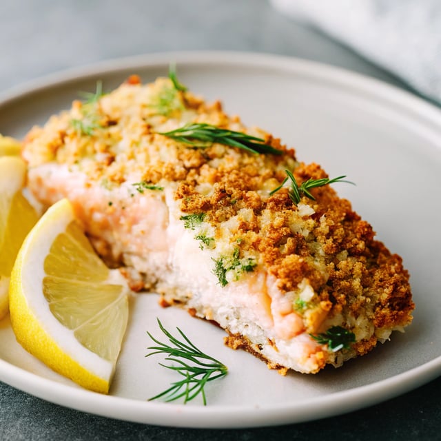 Baked Salmon with Panko-Dill Crust