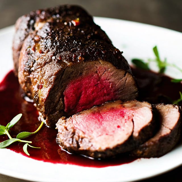 Beef Tenderloin with Red Wine Sauce
