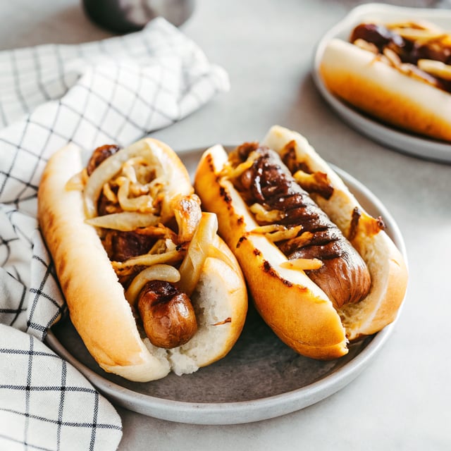 Beer-Braised Bratwurst & Onions (“Beer Brats”)
