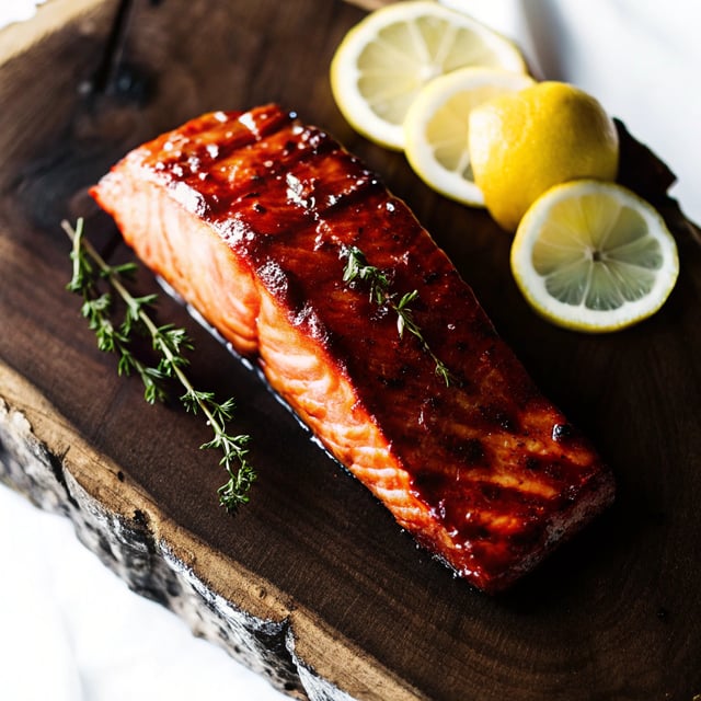 Cedar Planked Salmon with Lemon, Garlic & Herbs