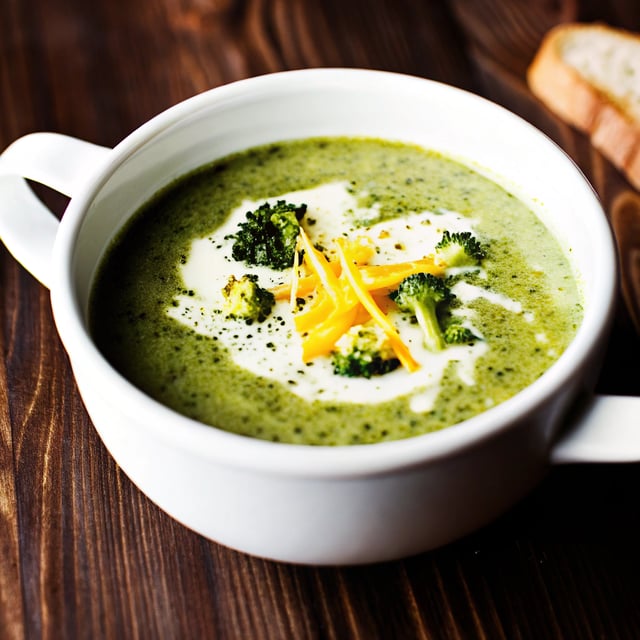 Cream of Broccoli Soup with Cheddar