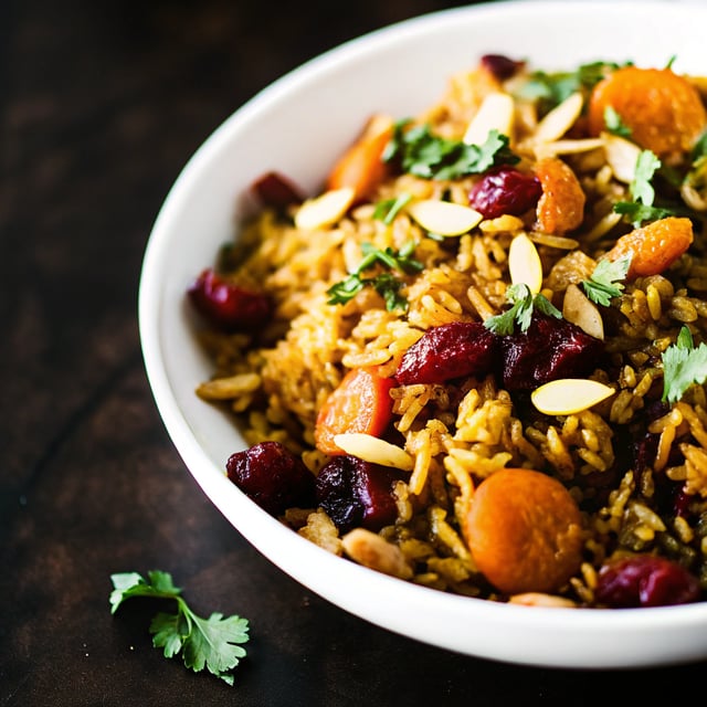 Rice Pilaf with Dried Fruit and Almonds