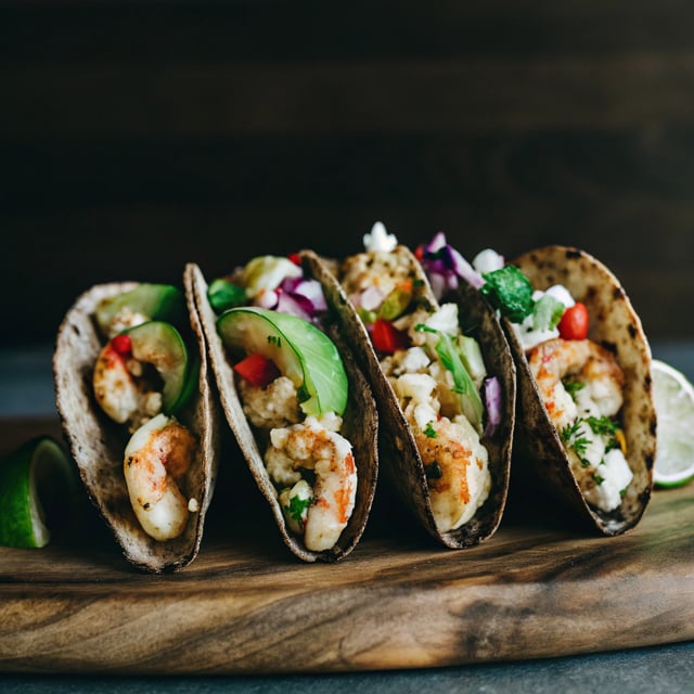 Shrimp Tacos with Avocado Salsa