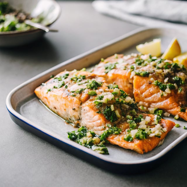 Slow-Roasted Salmon with French Herb Salsa