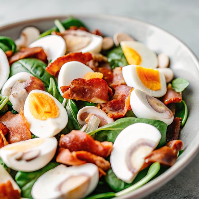 Spinach Salad with Warm Bacon Dressing