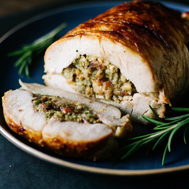 Stuffed Turkey Breast with Sausage & Herbs