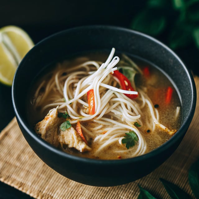 Thai-Inspired Chicken & Rice Noodle Soup