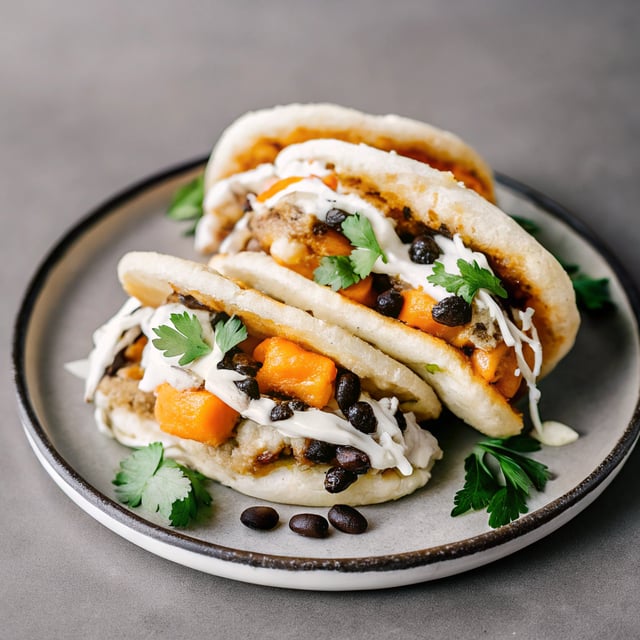 Arepas with Carnitas and Sweet Potato