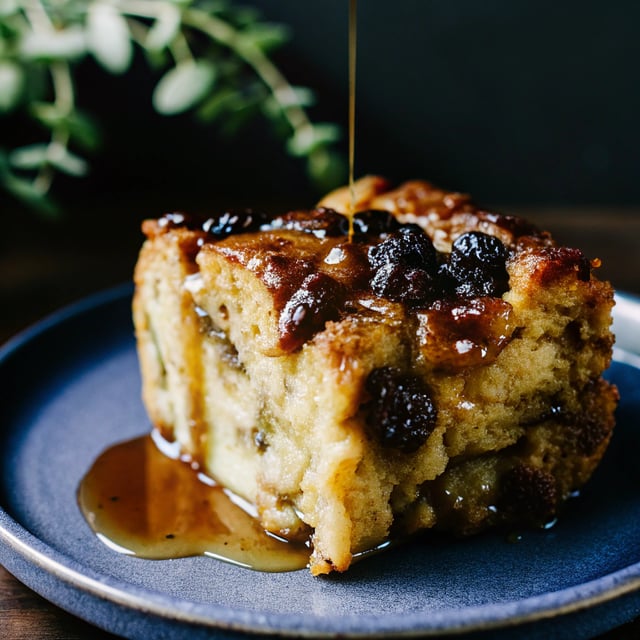 Bread Pudding with Hot Butter Rum Sauce