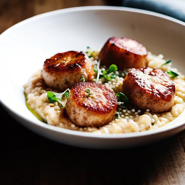 Brown Butter Scallops with Parmesan Risotto