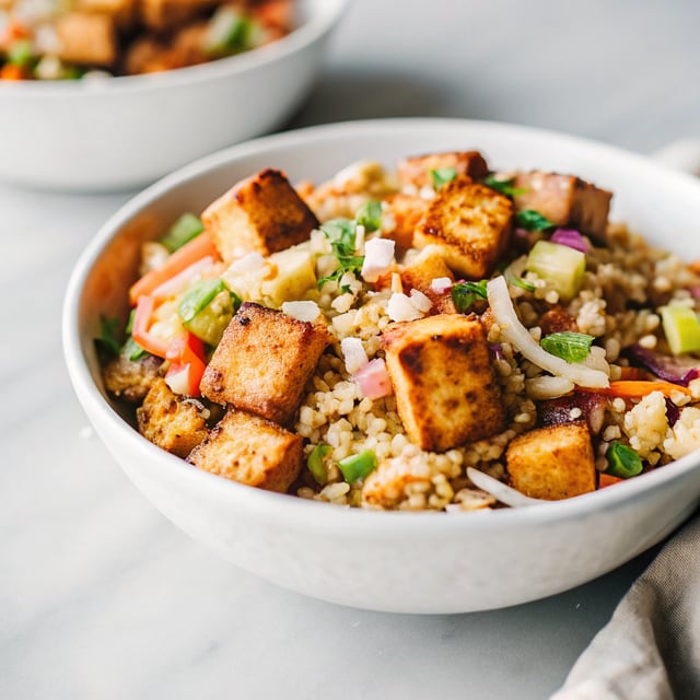 Cauliflower Fried Rice with Crispy Tofu