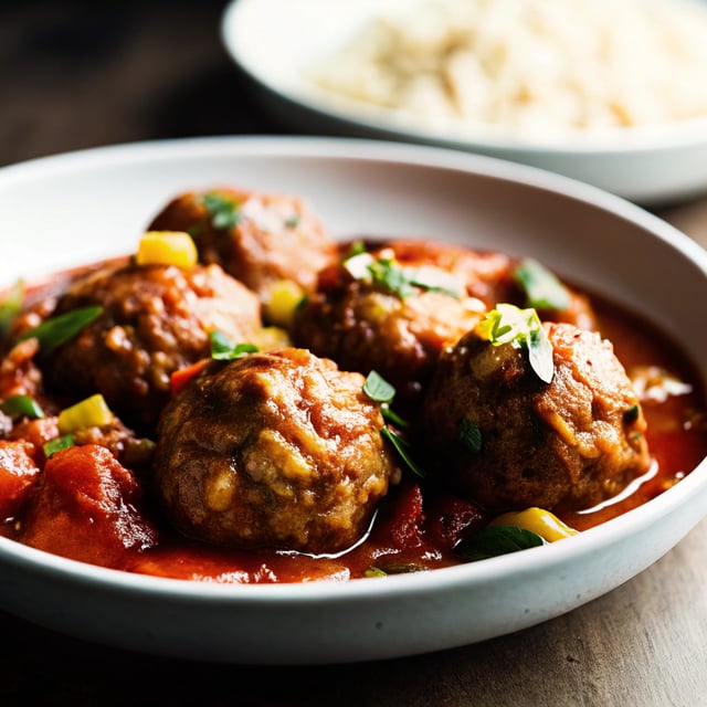 Chicken Meatballs with Peppers and Orzo