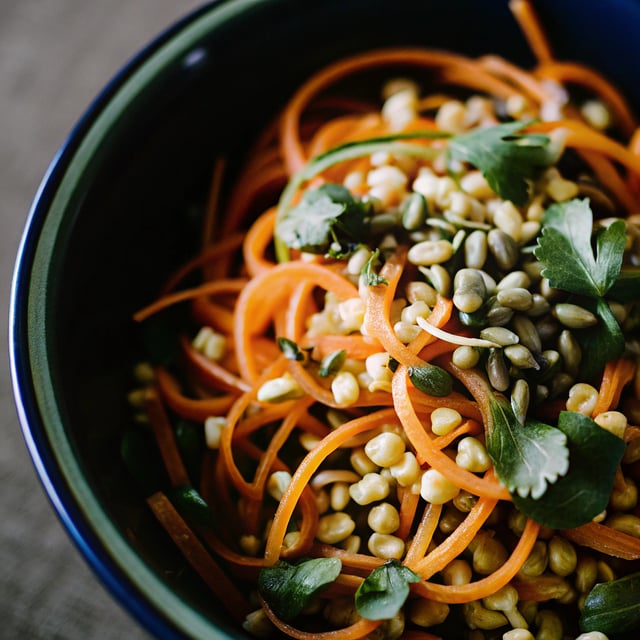Chipotle Sweet Potato Noodle Salad with Roasted Corn