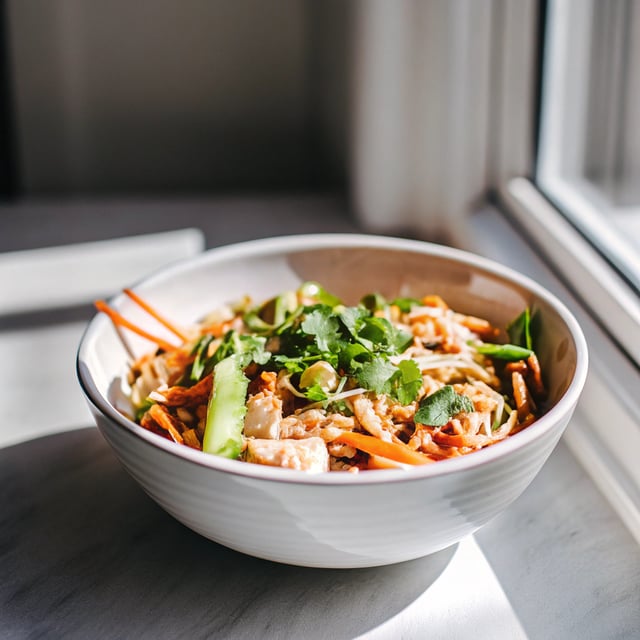 Chopped Chicken Sesame Noodle Bowls