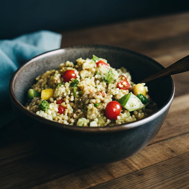 Corn, Avocado, and Quinoa Salad with Marinated Tomatoes