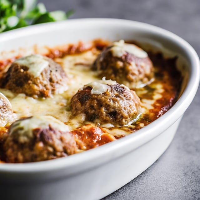 Creamy Baked Orzo with Meatballs